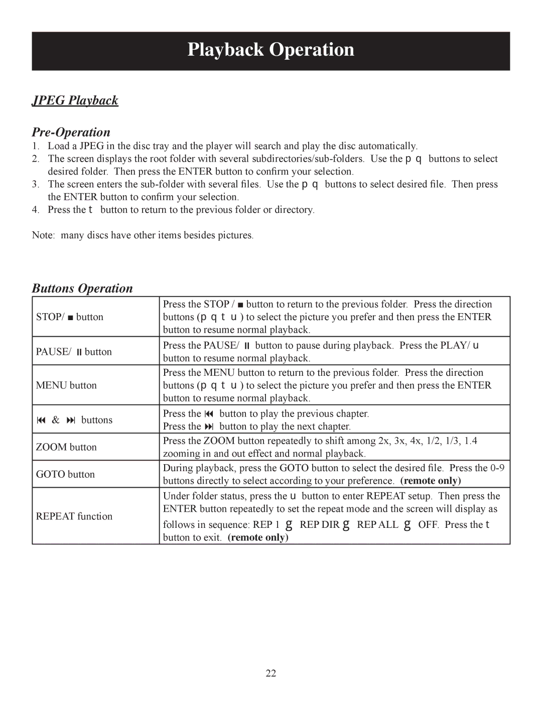 Polaroid 20080421 user manual Jpeg Playback Pre-Operation, Buttons Operation 