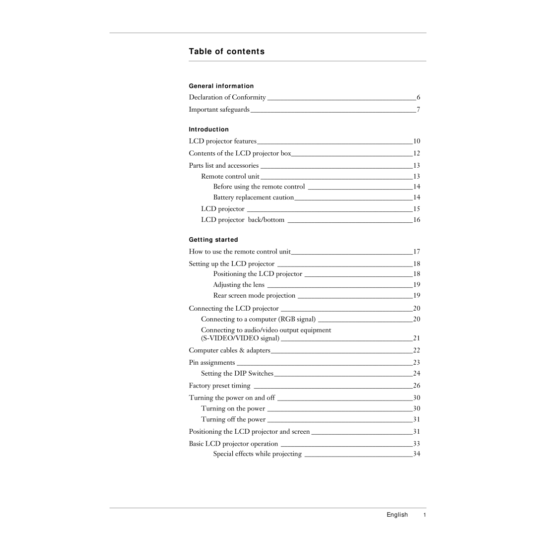 Polaroid 215EPolaview manual Table of contents 