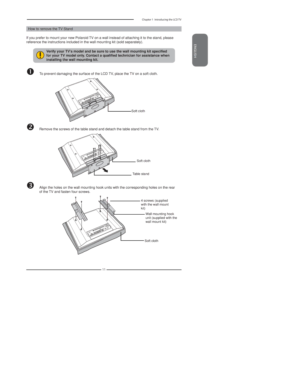 Polaroid 3211-TLXB manual Soft cloth 