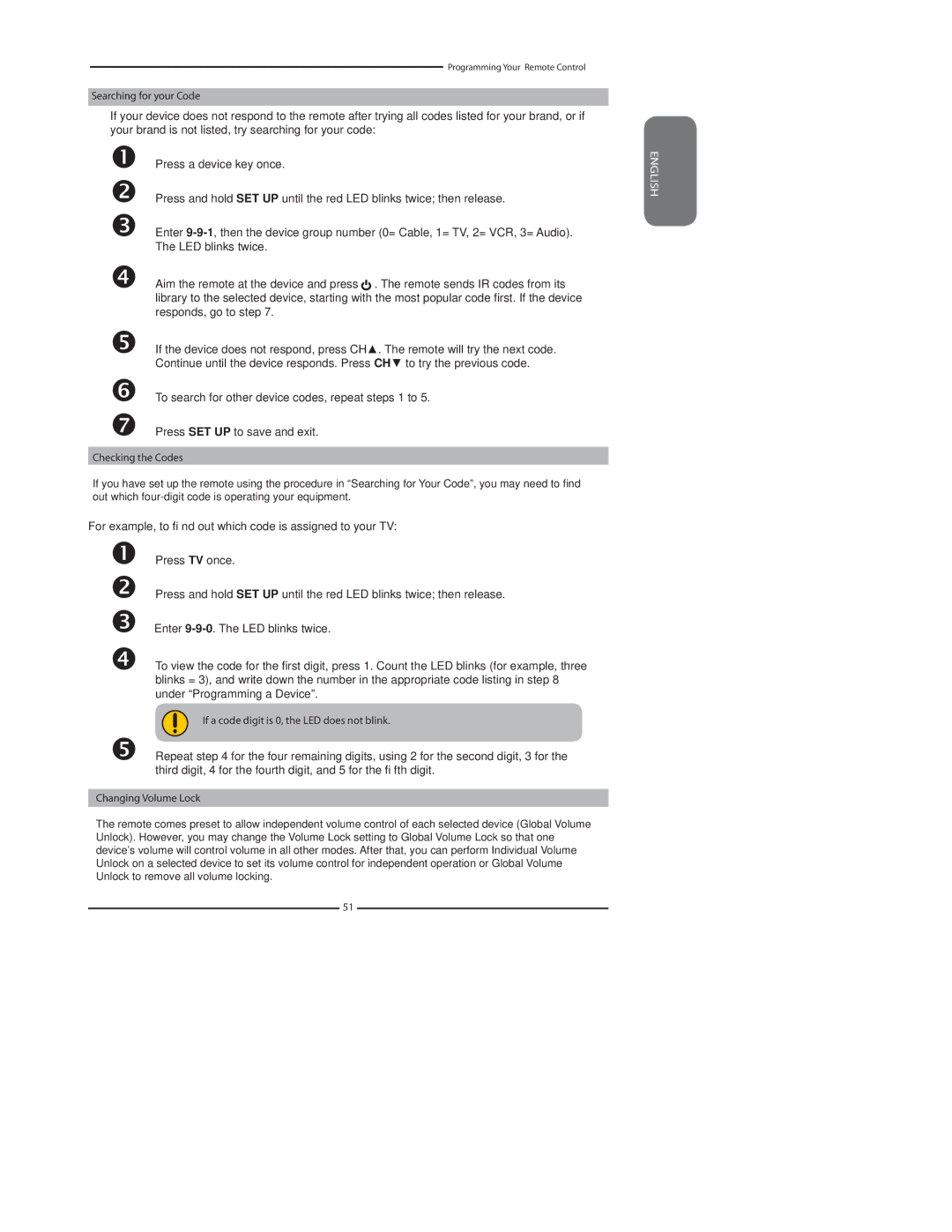 Polaroid 3211-TLXB manual Searching for your Code 