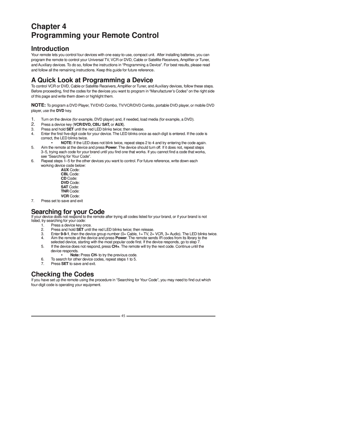 Polaroid 37 manual Chapter Programming your Remote Control 