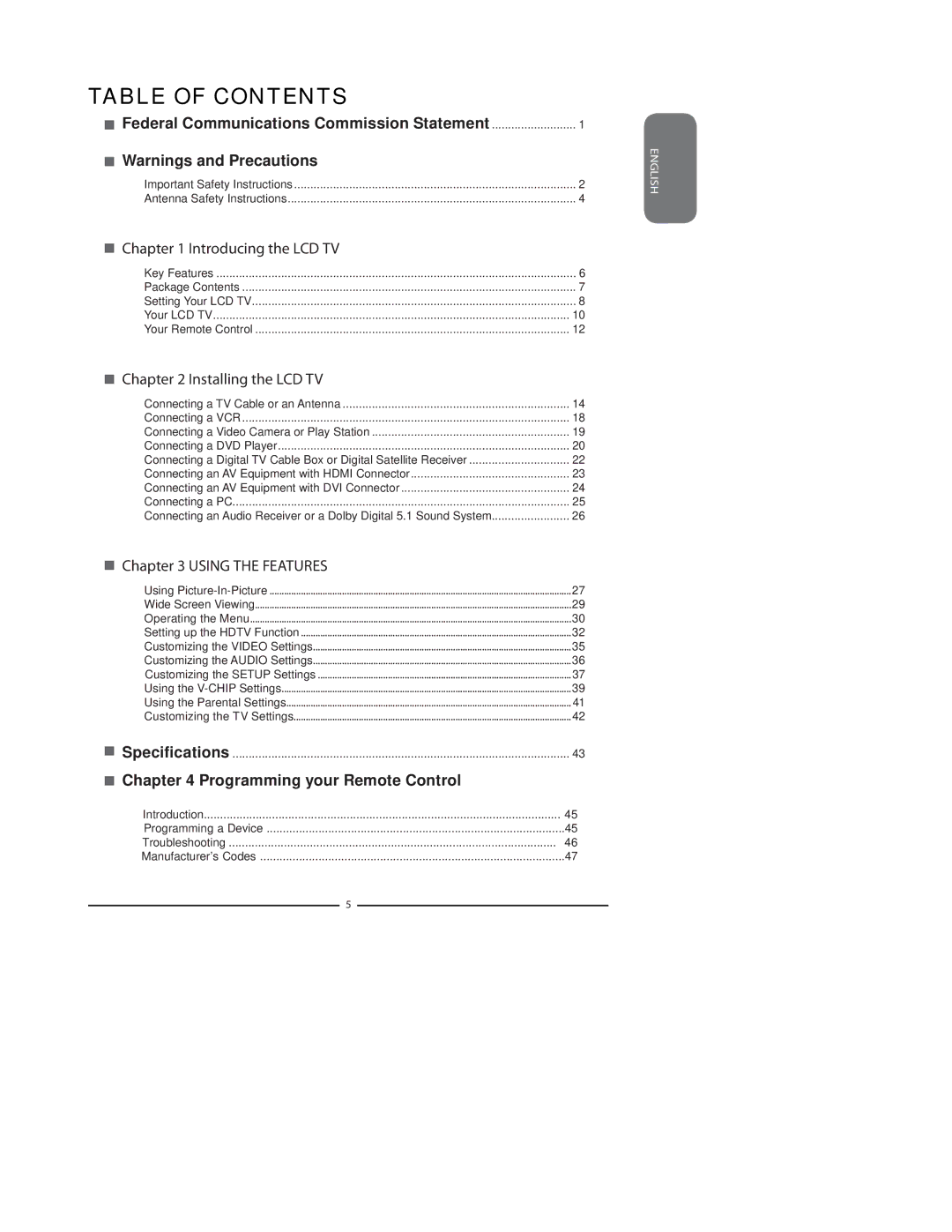 Polaroid 37 manual Table of Contents 