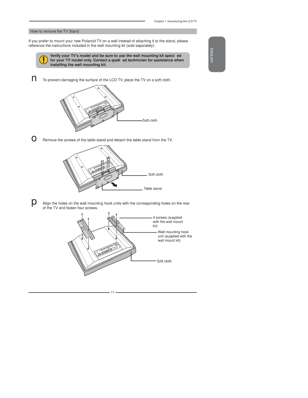 Polaroid 4241-TLXB manual Soft cloth 