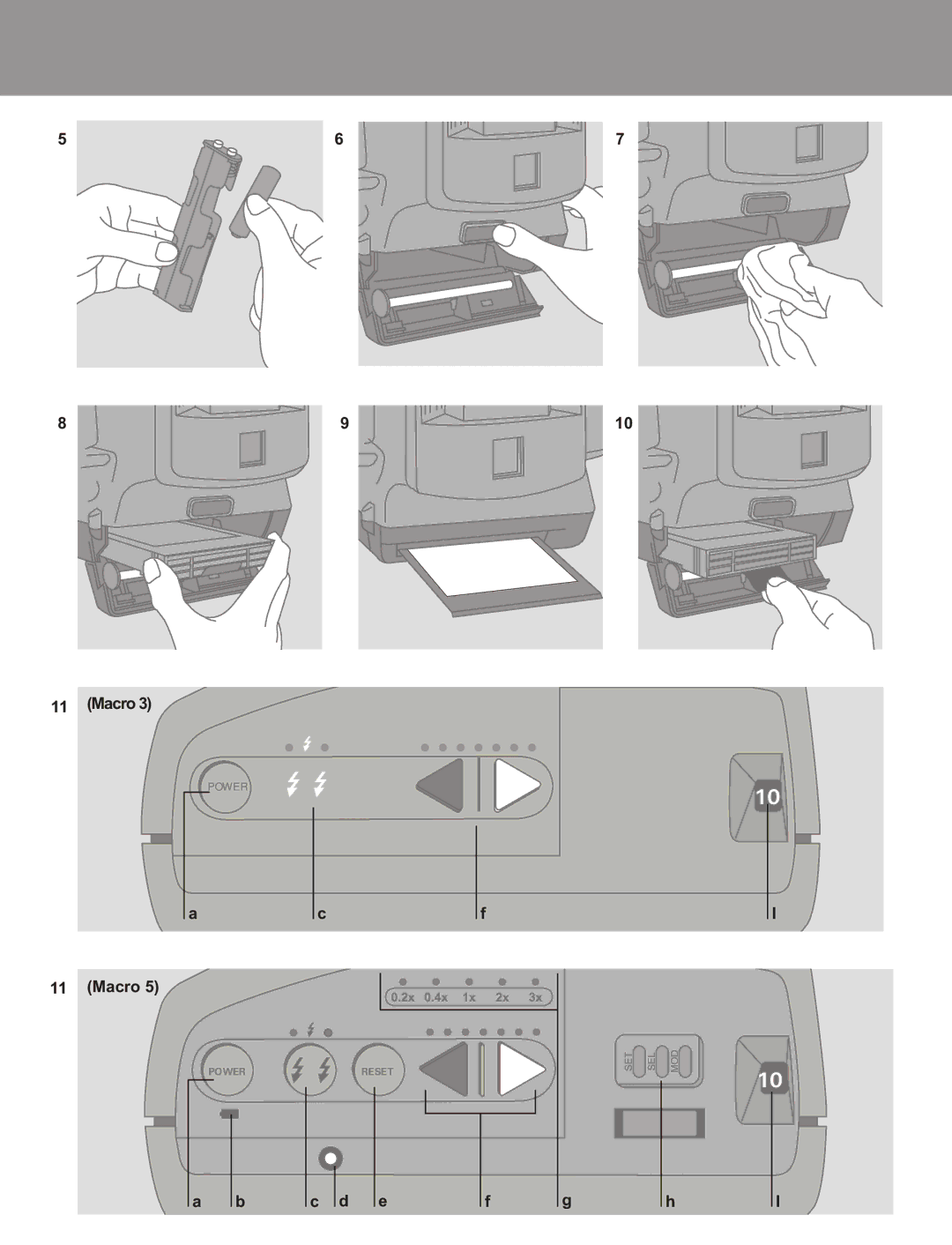 Polaroid 5/3 SLR1200 manual Reset 