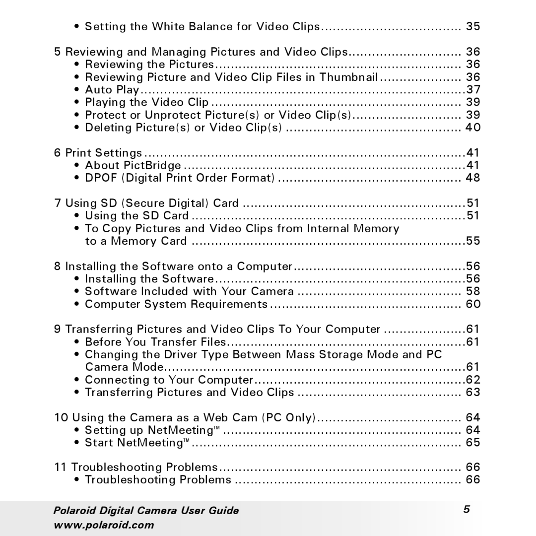 Polaroid a310, a300 manual Polaroid Digital Camera User Guide 