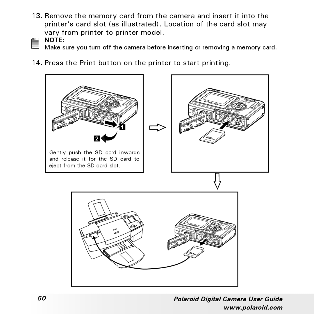 Polaroid a300, a310 manual Press the Print button on the printer to start printing 