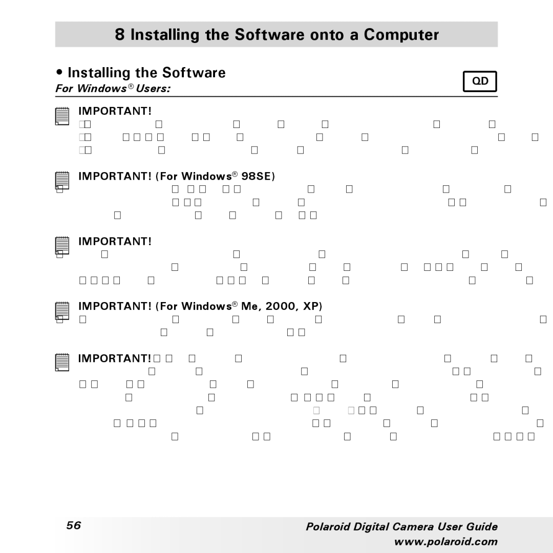 Polaroid a300, a310 manual Installing the Software onto a Computer 