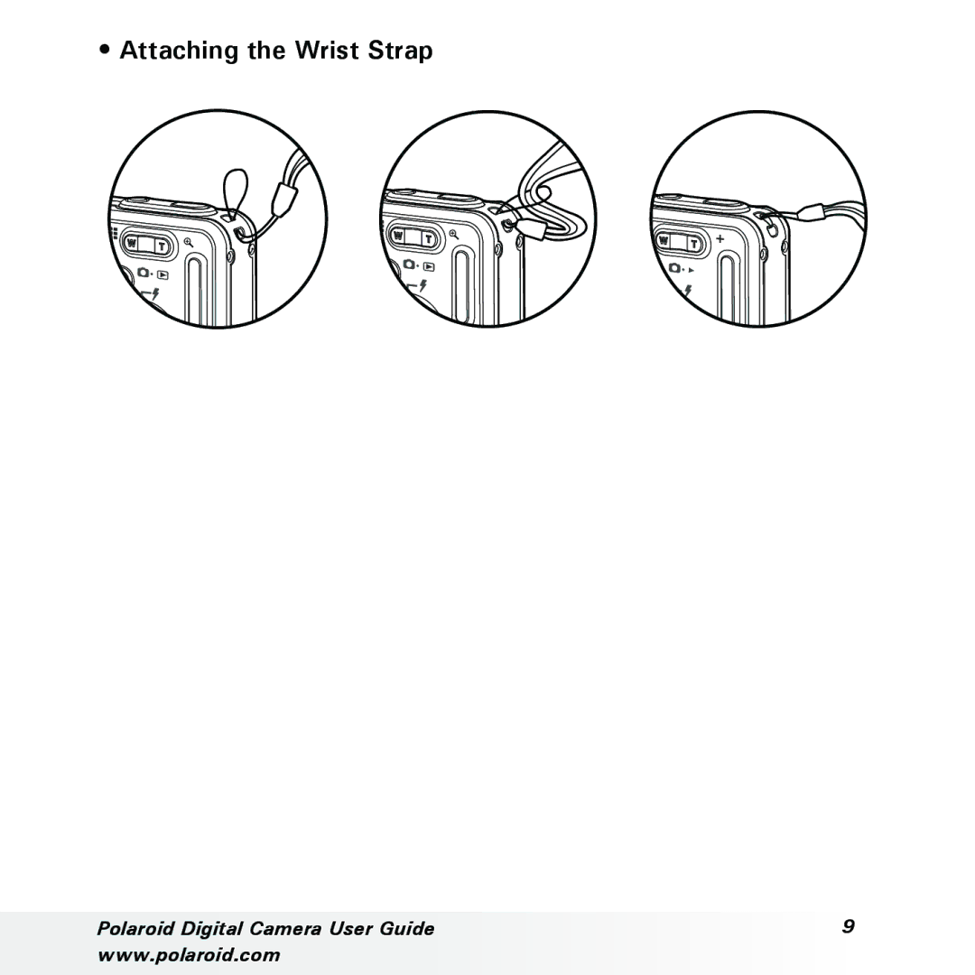 Polaroid a310, a300 manual Attaching the Wrist Strap 