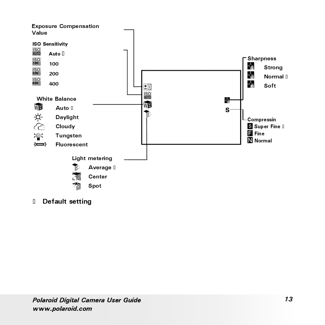 Polaroid a600 manual Exposure Compensation Value 