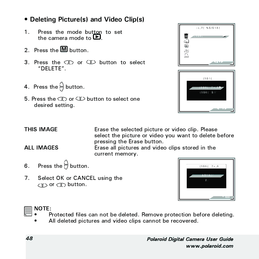 Polaroid a600 manual Deleting Pictures and Video Clips, This Image 