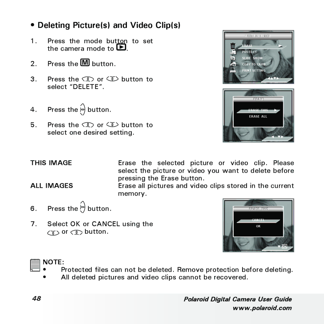 Polaroid a700 manual Deleting Pictures and Video Clips, This Image 