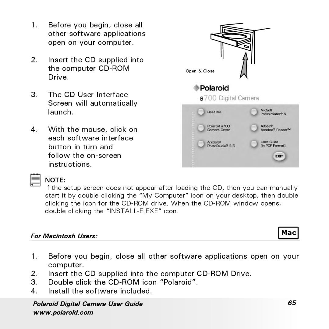 Polaroid a700 manual Mac 