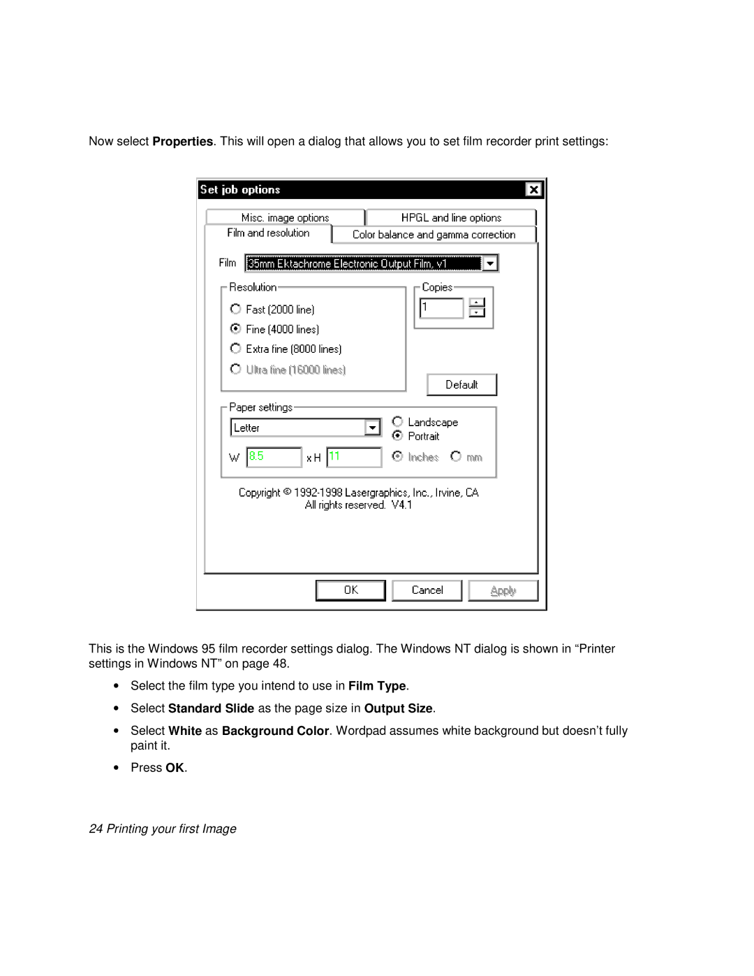 Polaroid BLL Generator manual Printing your first Image 