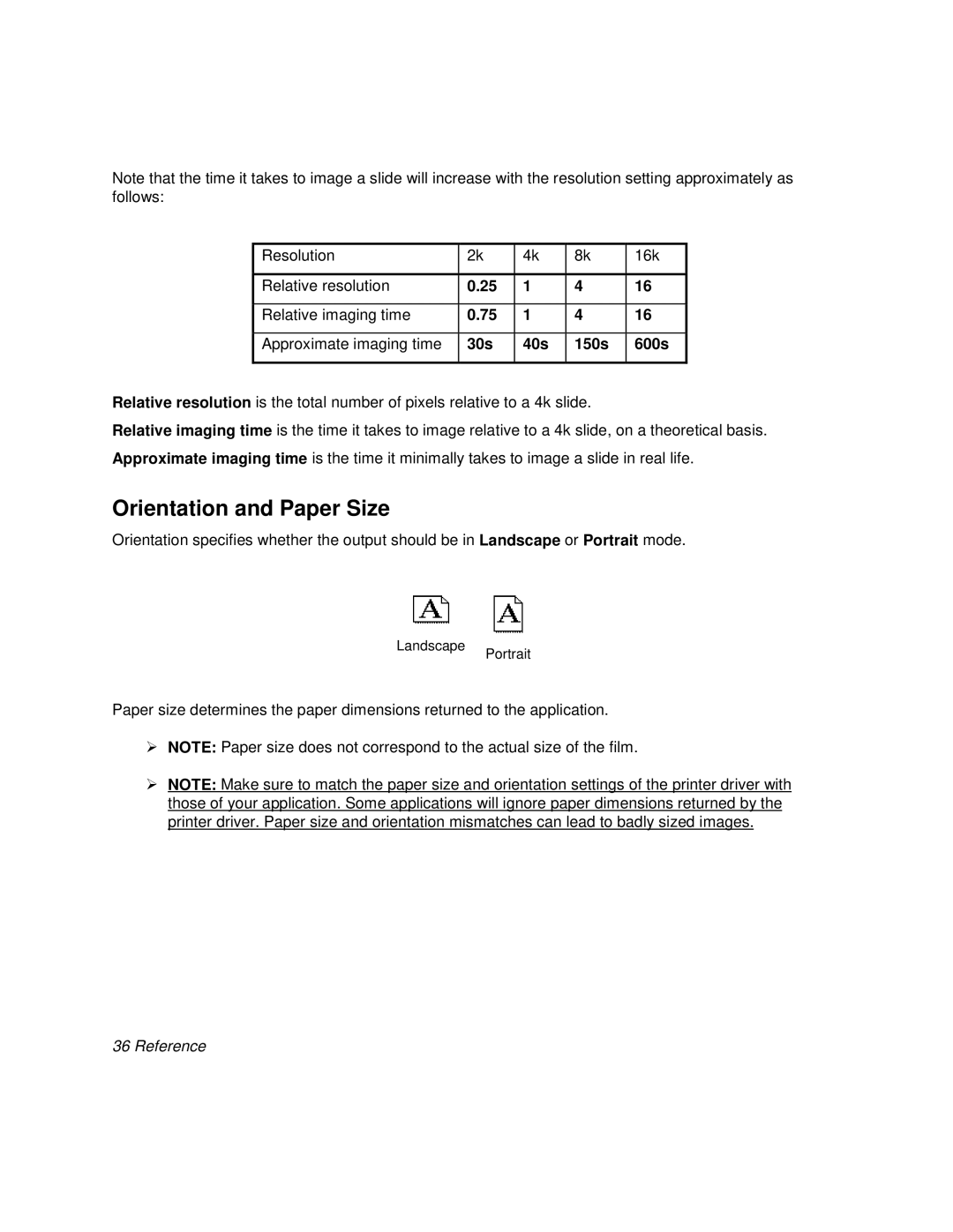 Polaroid BLL Generator manual Orientation and Paper Size 