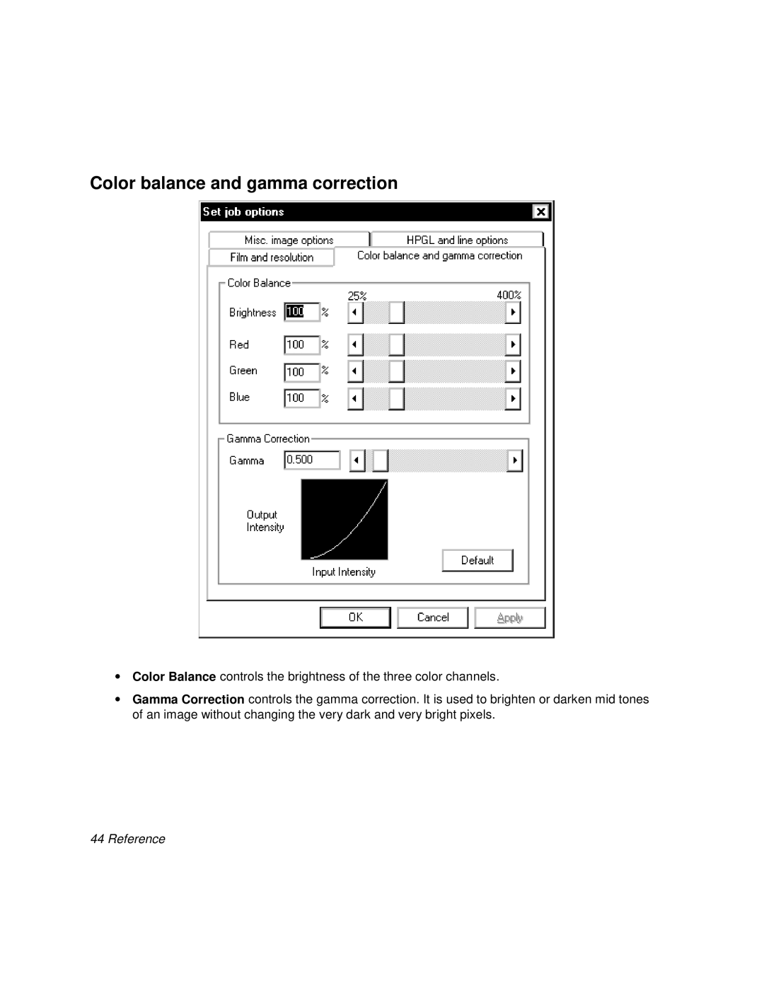 Polaroid BLL Generator manual Color balance and gamma correction 