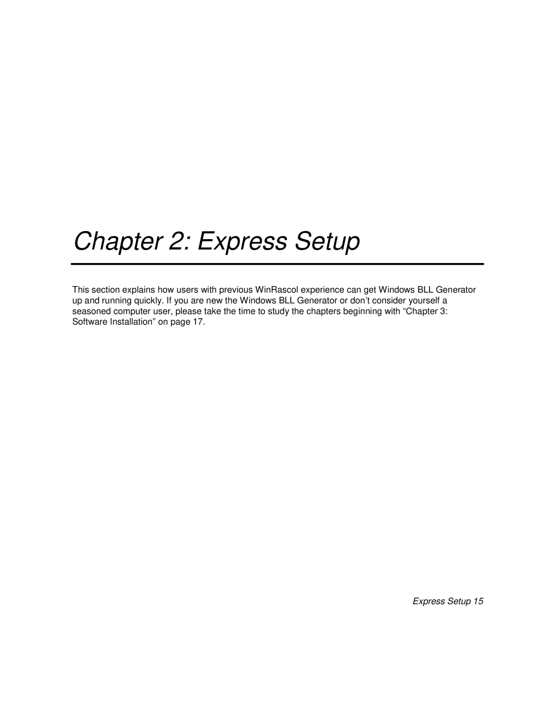 Polaroid BLL Generator manual Express Setup 