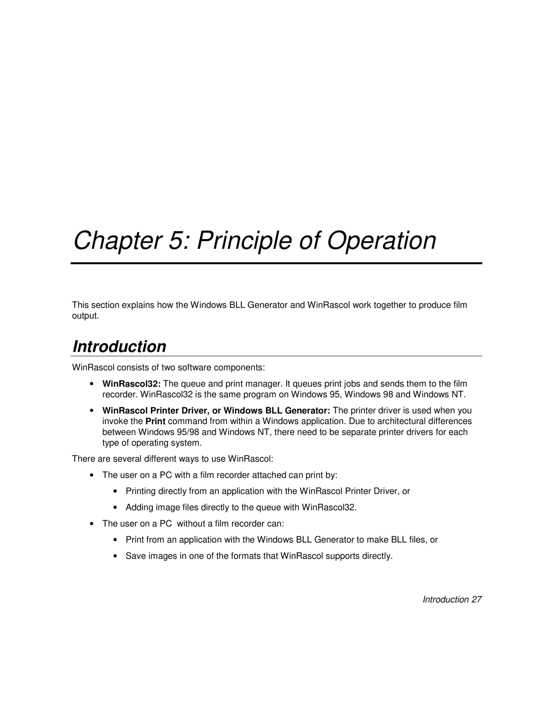 Polaroid BLL Generator manual Principle of Operation, Introduction 