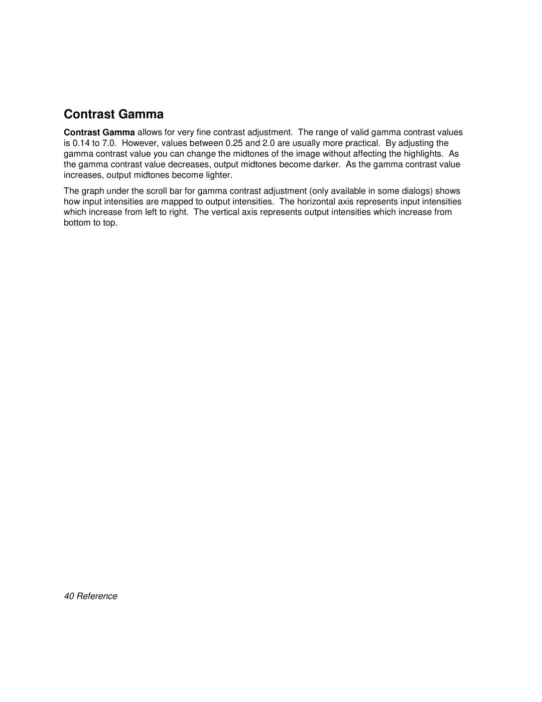 Polaroid BLL Generator manual Contrast Gamma, Reference 