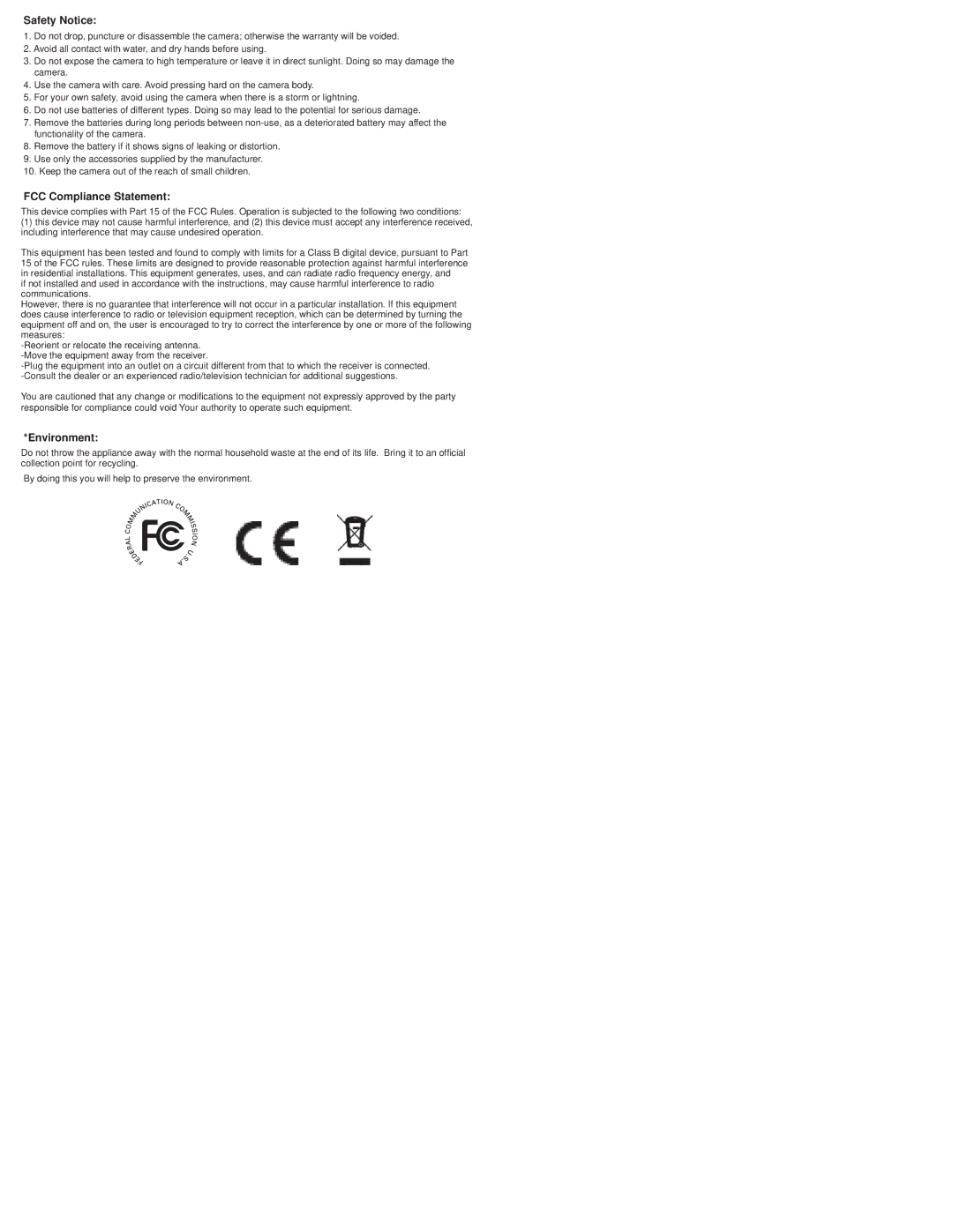 Polaroid CAA-03040S user manual Safety Notice 