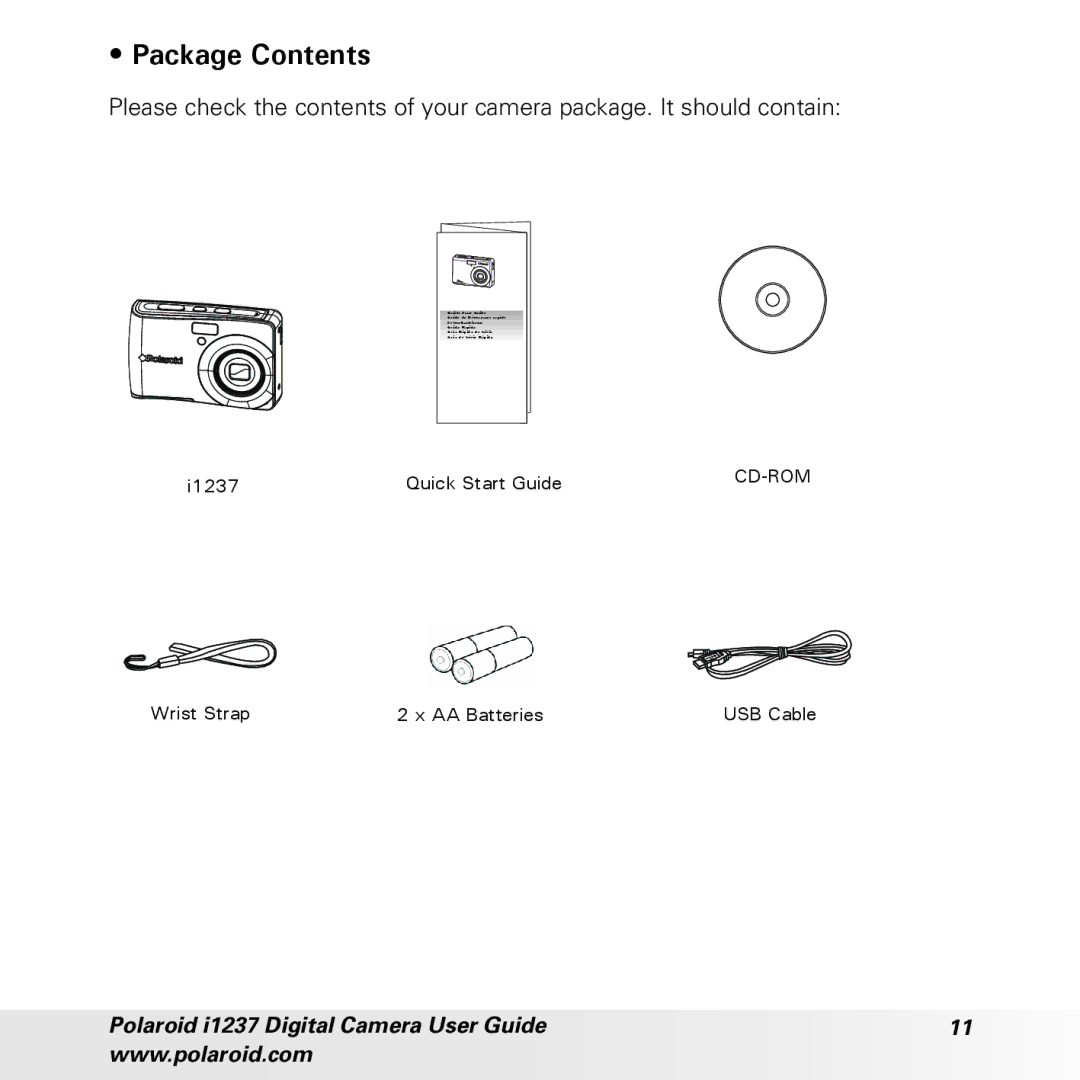 Polaroid CIA-1237PC manual Package Contents 