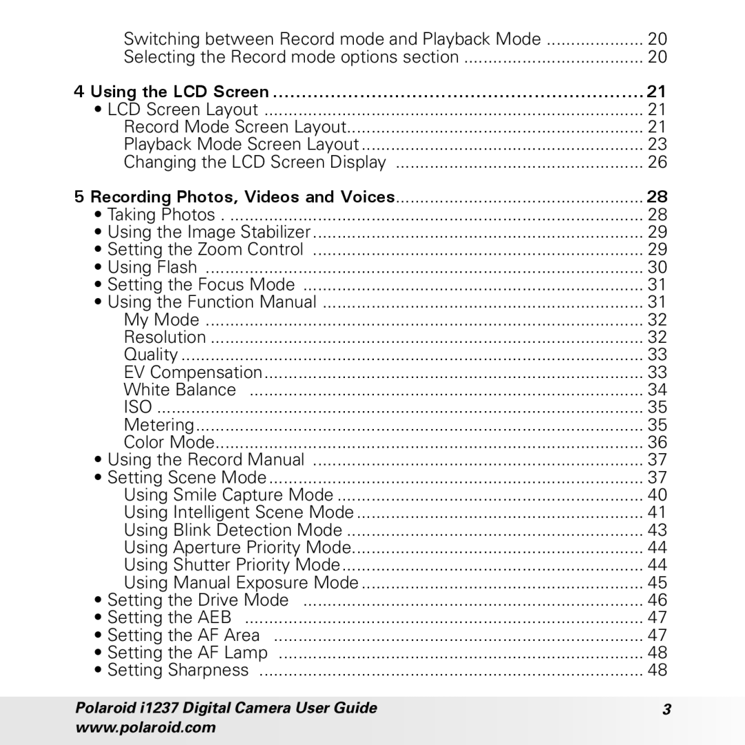 Polaroid CIA-1237PC manual Using the LCD Screen, Iso 