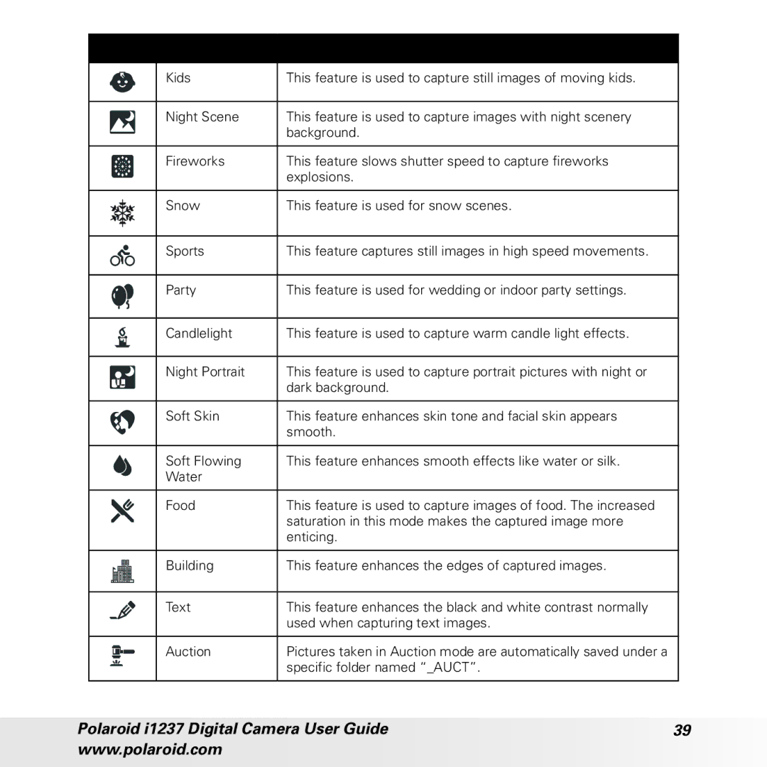 Polaroid CIA-1237PC manual Polaroid i1237 Digital Camera User Guide 