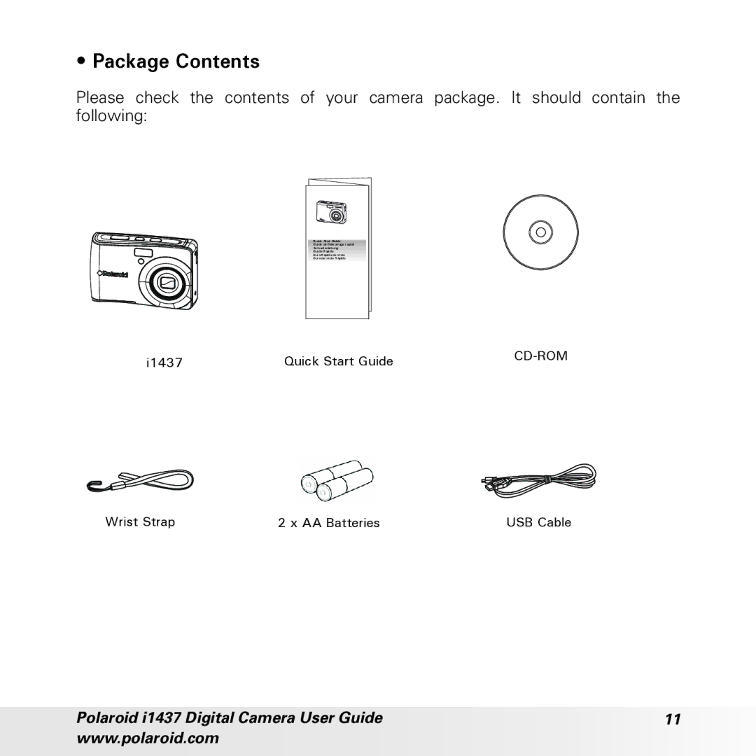 Polaroid CIA-1437RC manual Package Contents 