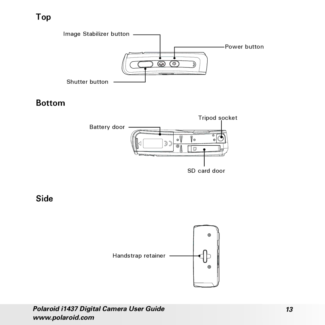 Polaroid CIA-1437RC manual Top, Bottom, Side 