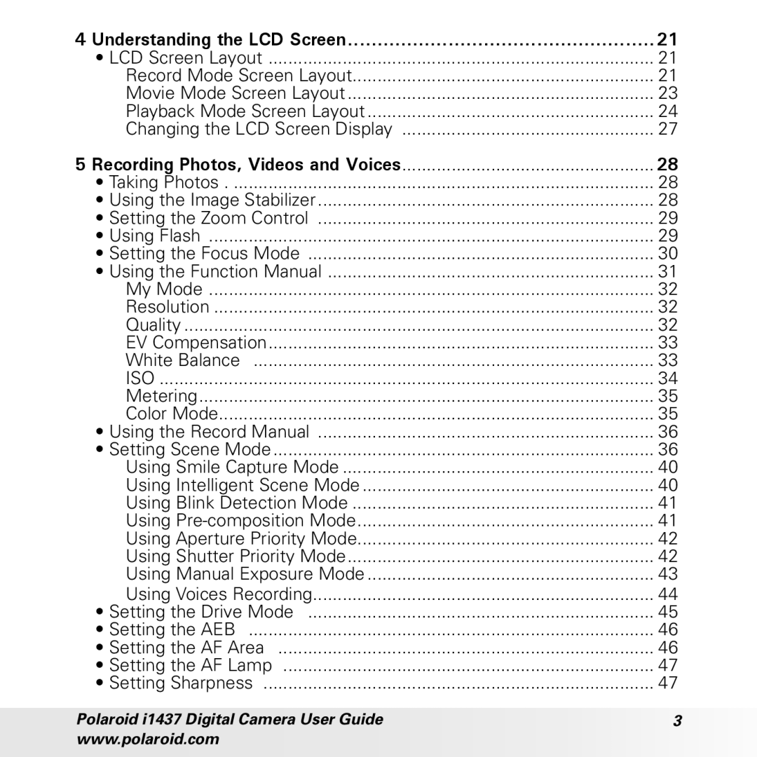 Polaroid CIA-1437RC manual Understanding the LCD Screen 