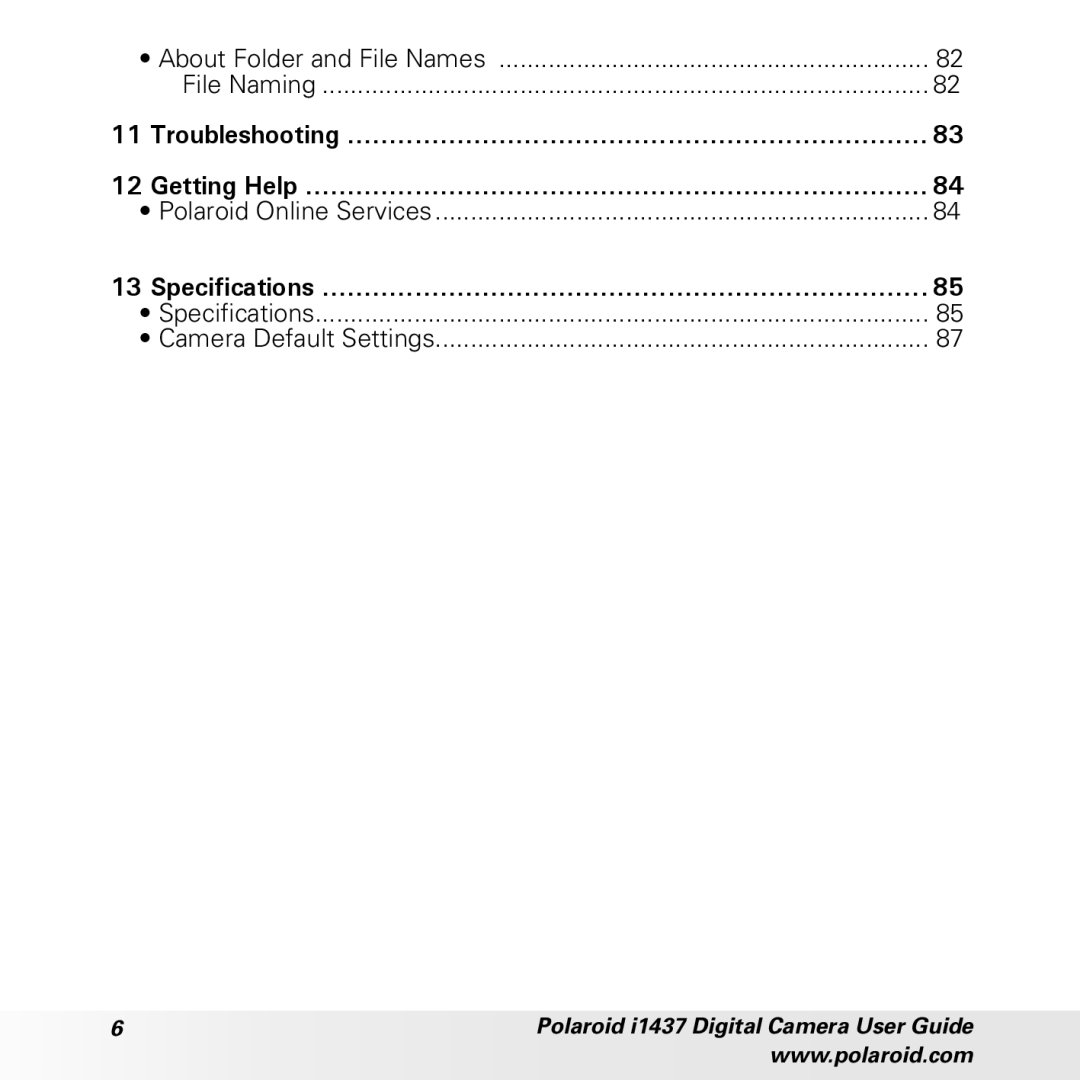 Polaroid CIA-1437RC manual Troubleshooting Getting Help 