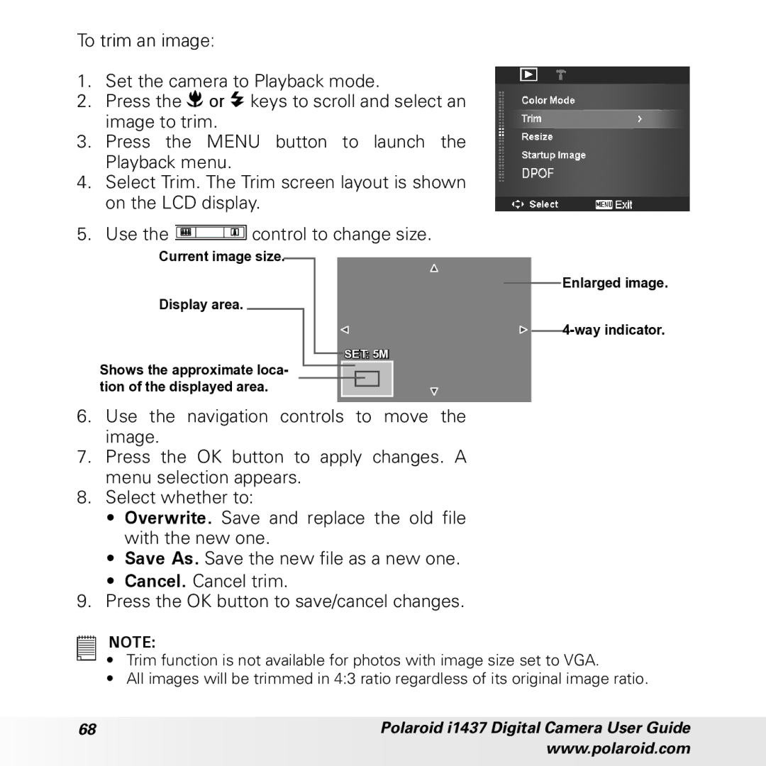 Polaroid CIA-1437RC manual SET 5M 