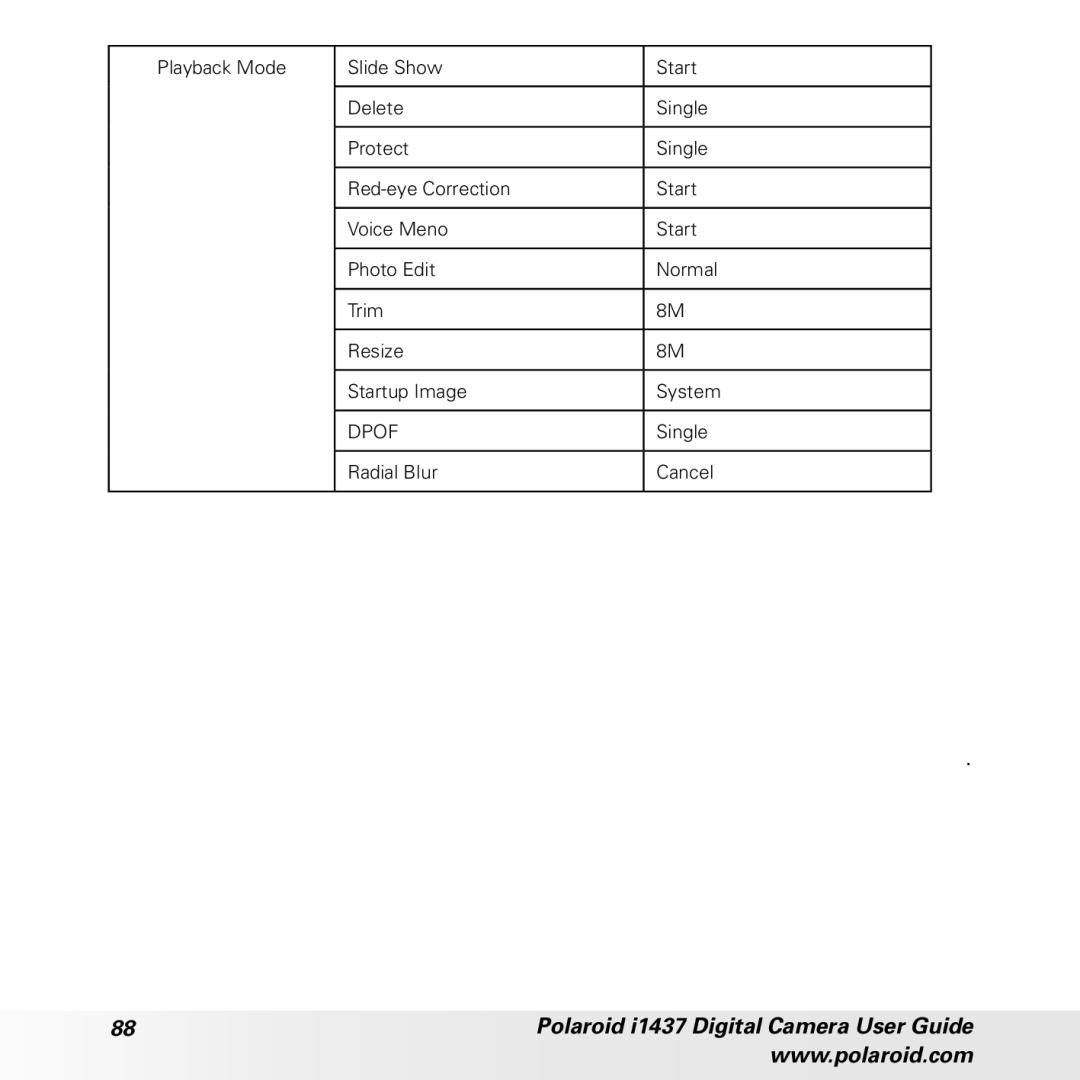 Polaroid CIA-1437RC manual Radial Blur Cancel 