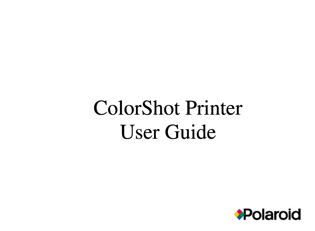 Polaroid manual ColorShot Printer User Guide 