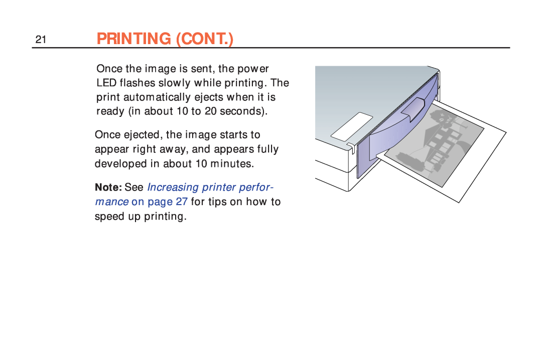 Polaroid ColorShot Printer manual Printing Cont 