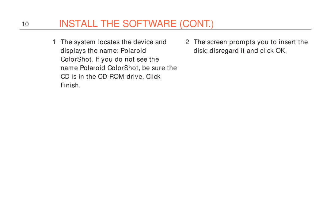 Polaroid ColorShot Printer manual Install the Software 