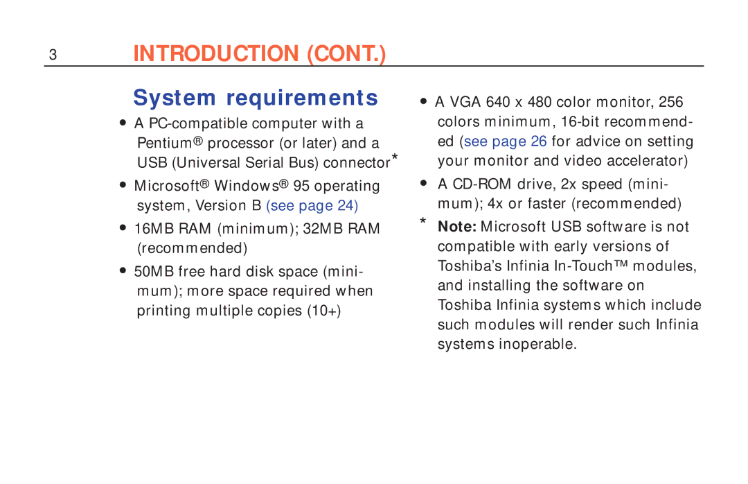 Polaroid ColorShot Printer manual System requirements 