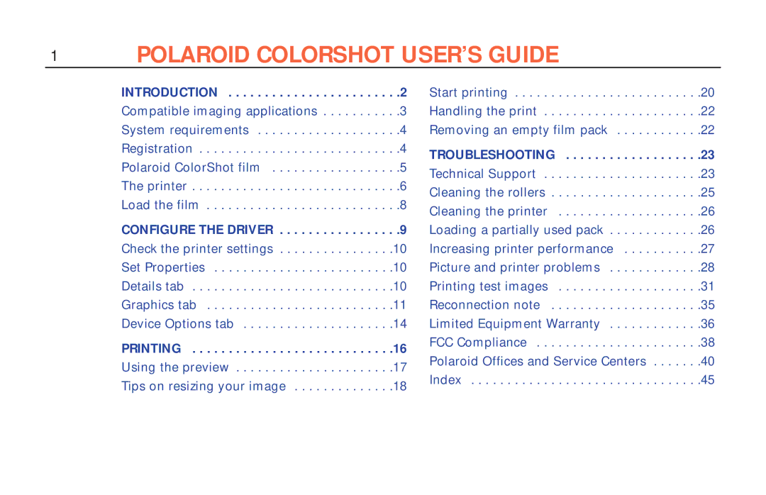 Polaroid ColorShot Printer manual Polaroid Colorshot USER’S Guide, Configure the Driver 