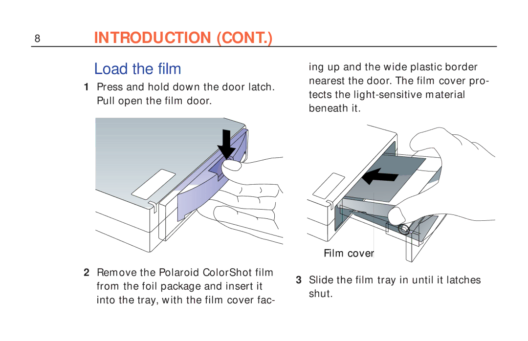 Polaroid ColorShot Printer manual Load the film 