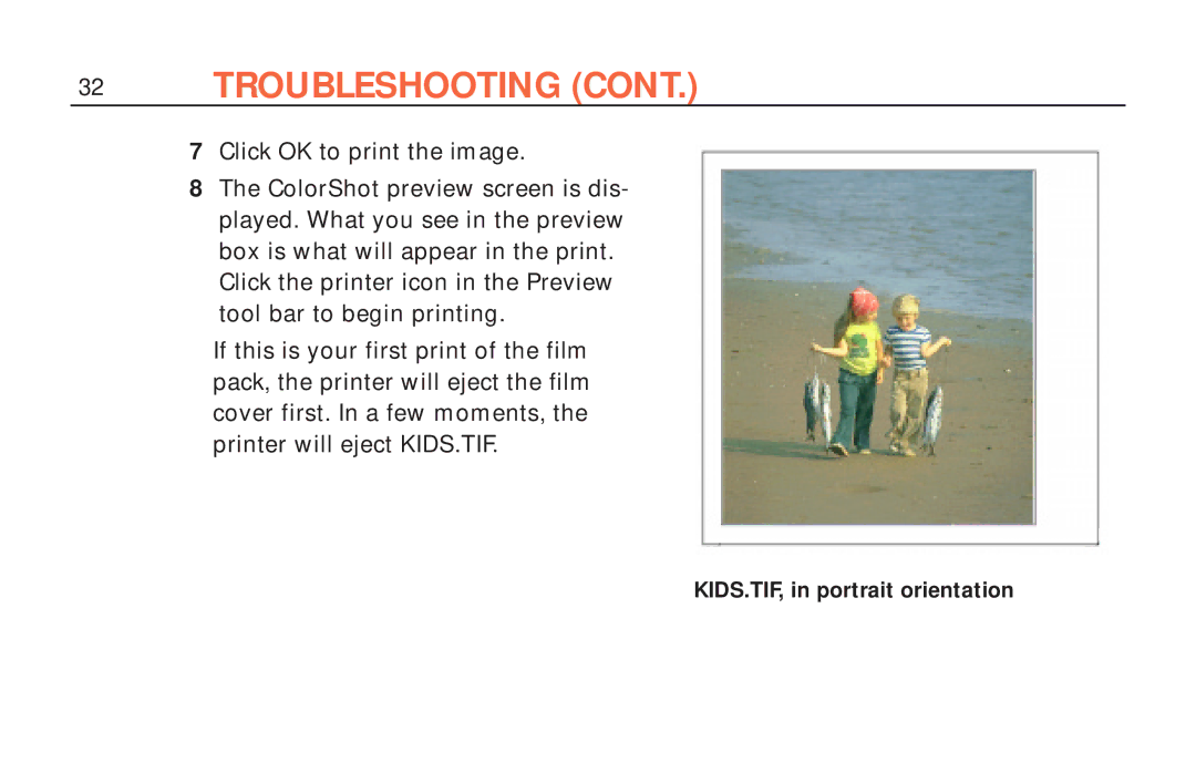 Polaroid ColorShot Printer manual KIDS.TIF, in portrait orientation 