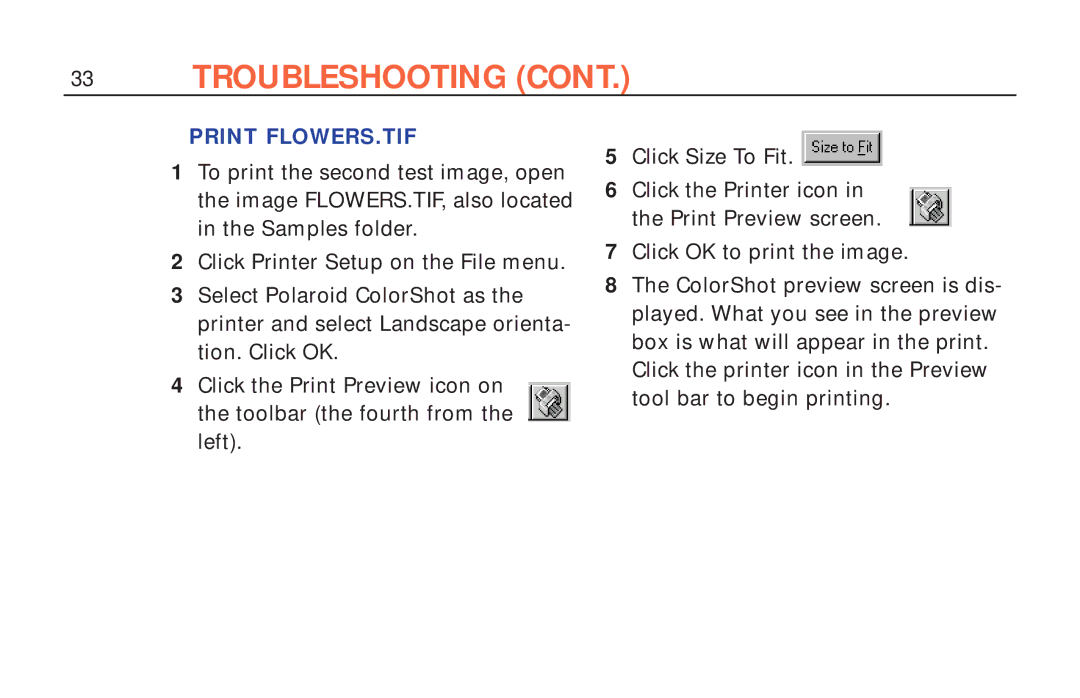 Polaroid ColorShot Printer manual Print FLOWERS.TIF 