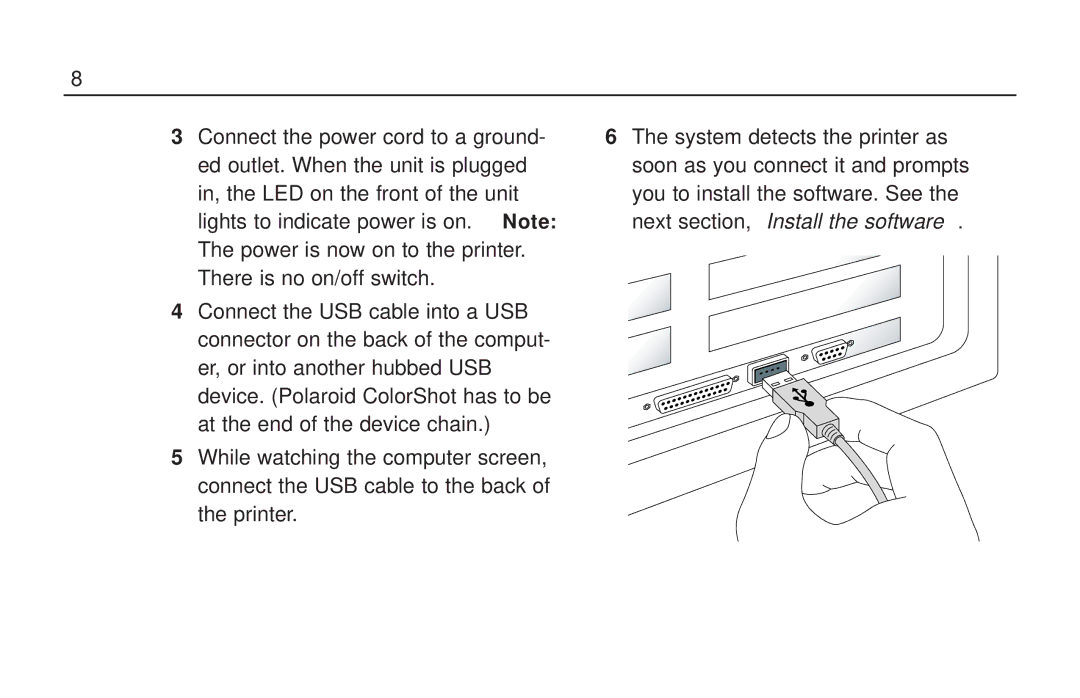 Polaroid ColorShot Printer manual 