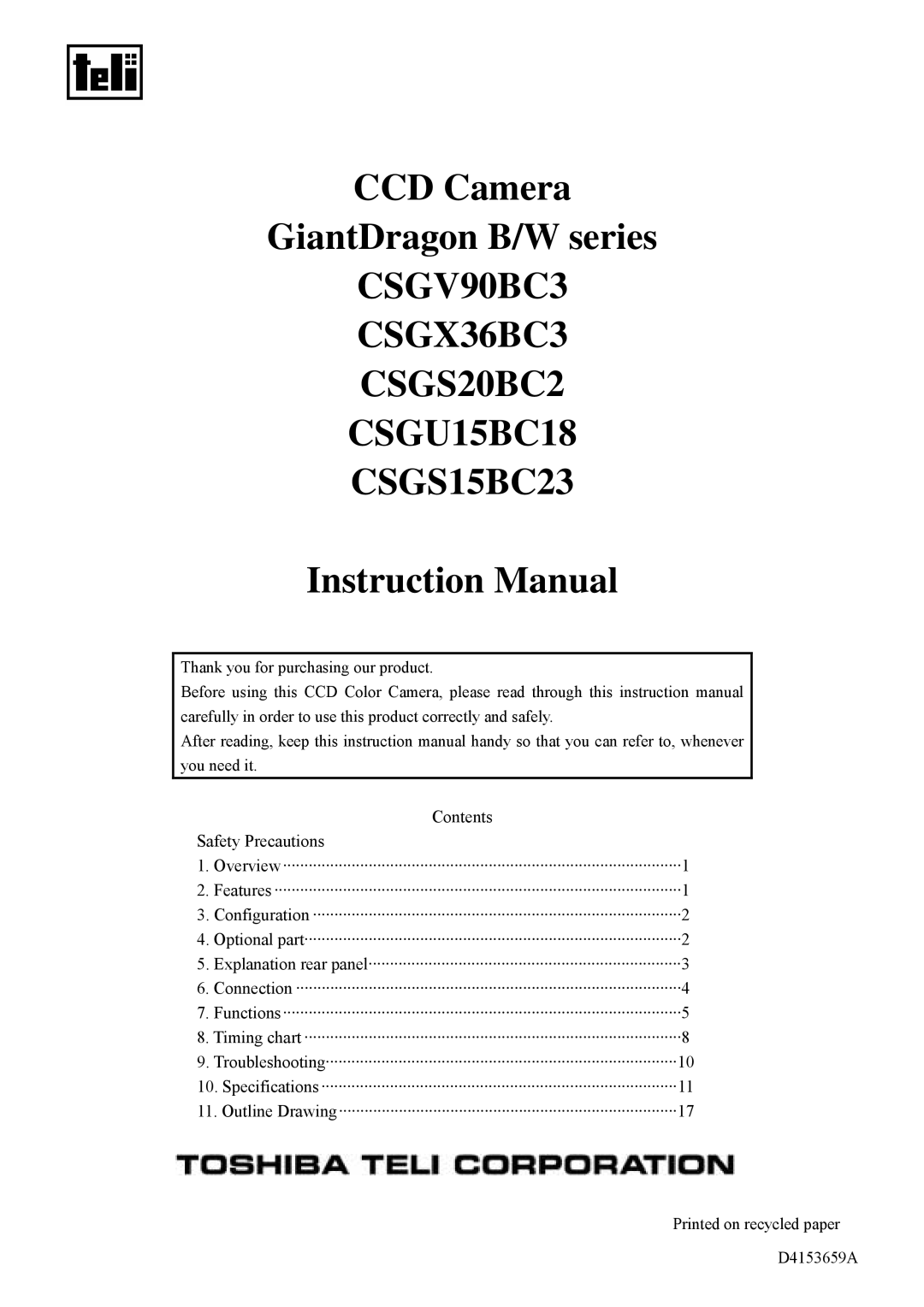 Polaroid instruction manual CSGV90BC3 CSGX36BC3 CSGS20BC2 CSGU15BC18 CSGS15BC23 