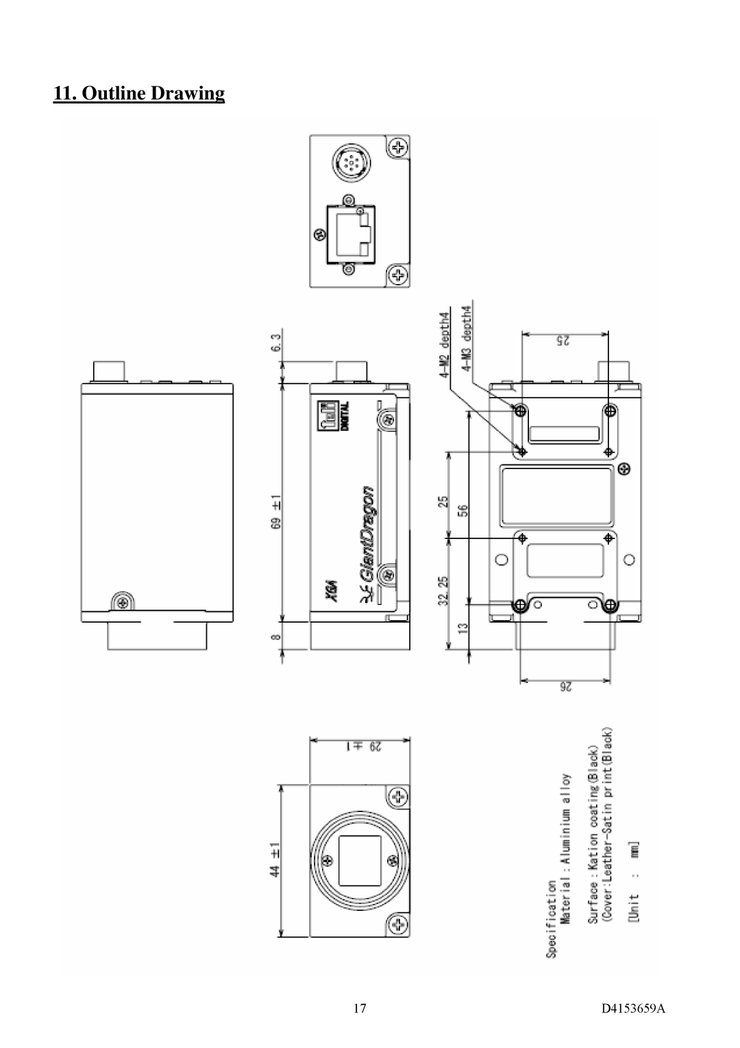 Polaroid CSGX36BC3, CSGS20BC2, CSGU15BC18, CSGV90BC3, CSGS15BC23 instruction manual Outline Drawing 