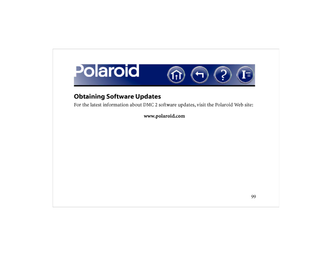 Polaroid DCM 2 Online manual Obtaining Software Updates 