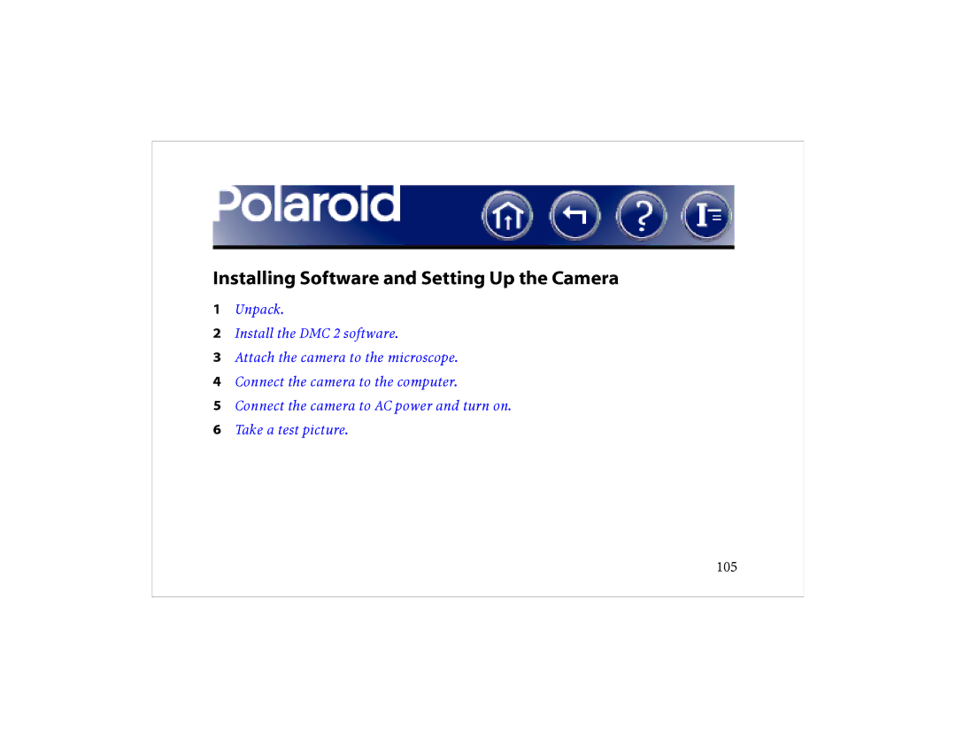 Polaroid DCM 2 Online manual Installing Software and Setting Up the Camera 