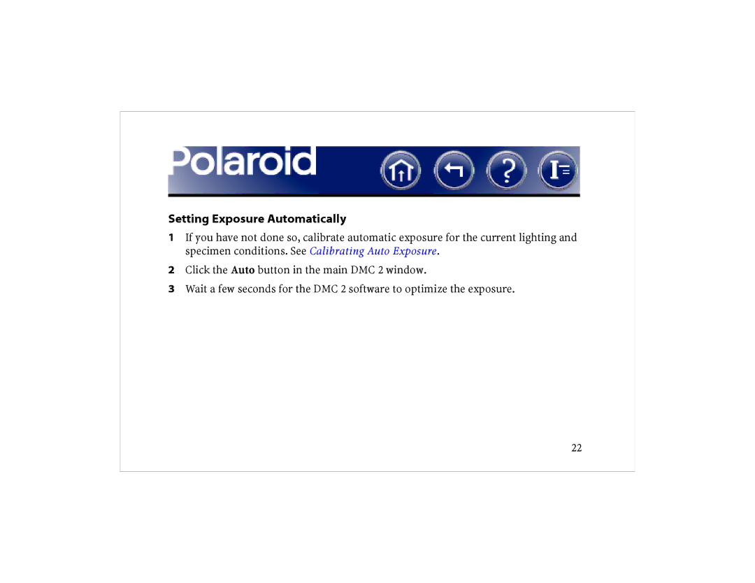 Polaroid DCM 2 Online manual Setting Exposure Automatically 