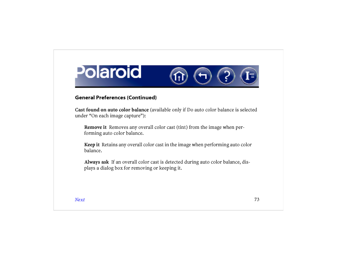 Polaroid DCM 2 Online manual General Preferences 