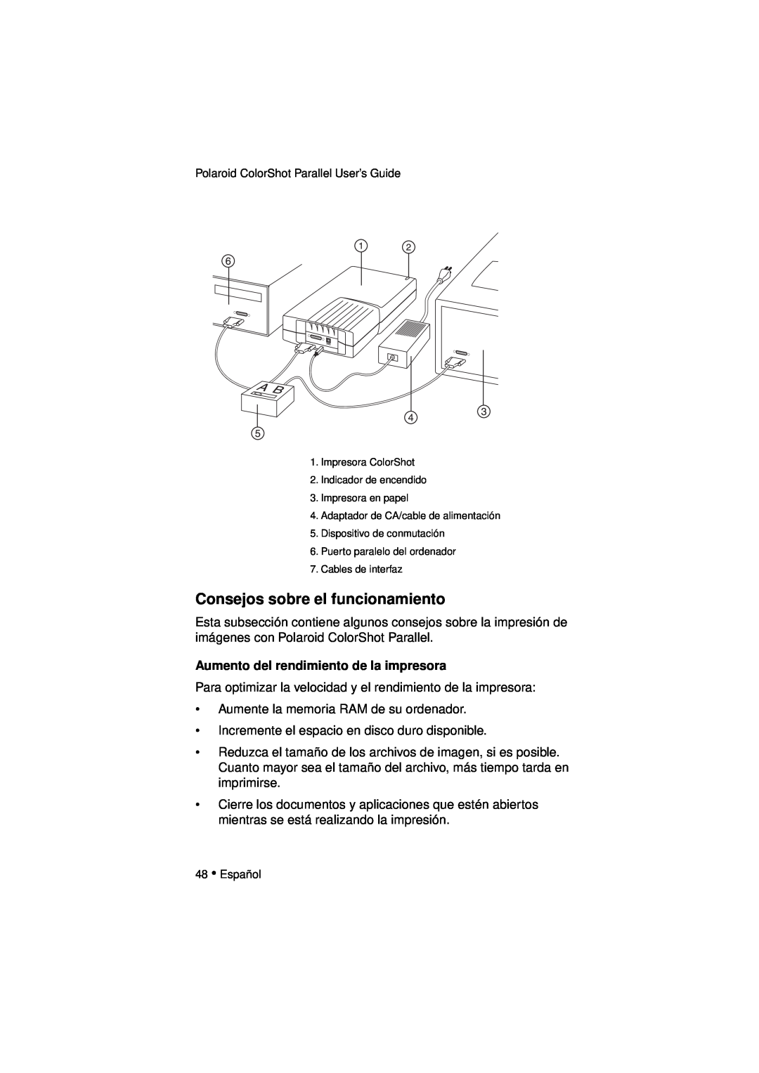 Polaroid DIGITAL PHOTO PRINTER manual Consejos sobre el funcionamiento, Aumento del rendimiento de la impresora 