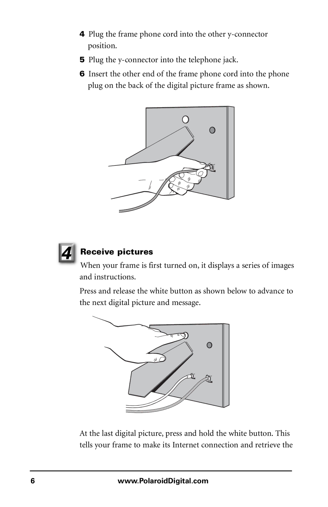 Polaroid Digital Picture Frame manual Receive pictures 