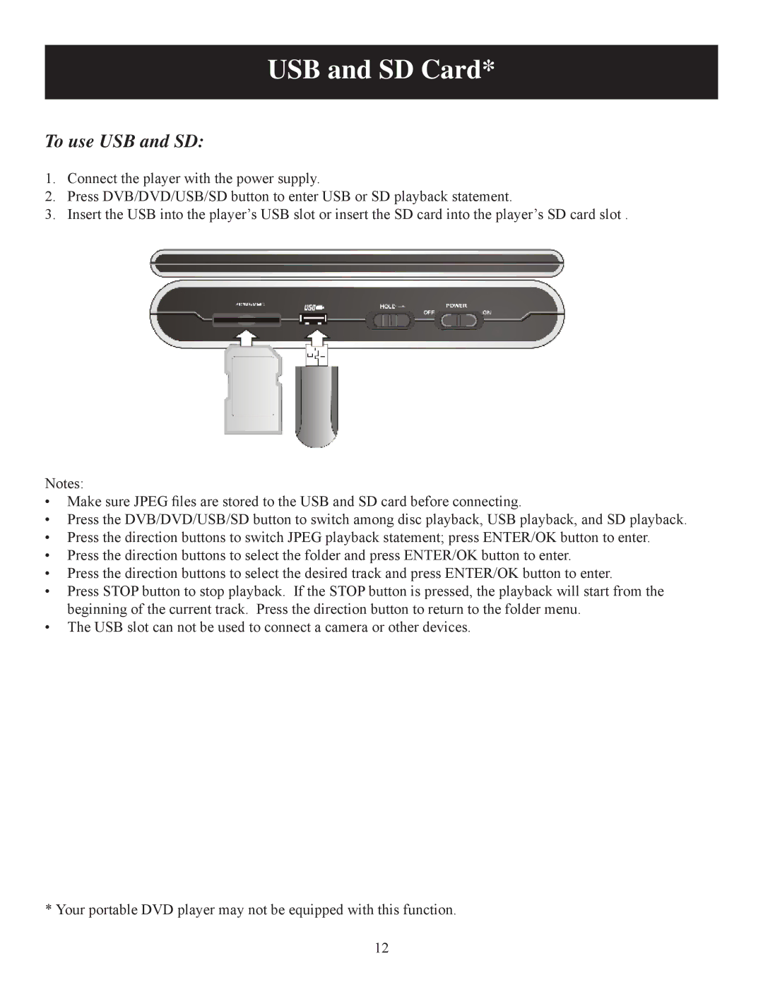 Polaroid DPA-07041S user manual USB and SD Card, To use USB and SD 